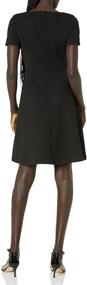 img 3 attached to 👗 Lark & Ro Women's Short Sleeve Textured Bateau Fit and Flare Dress - Elegant and Versatile Fashion for Any Occasion!
