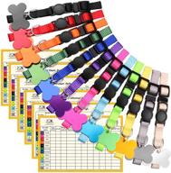 🐶 enhanced whelping supplies: soft nylon breakaway puppy collars with 12 id tags and 6 record keeping charts - ideal for litter puppy id collars логотип