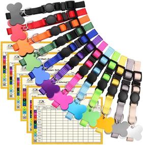 img 4 attached to 🐶 Enhanced Whelping Supplies: Soft Nylon Breakaway Puppy Collars with 12 ID Tags and 6 Record Keeping Charts - Ideal for Litter Puppy ID Collars