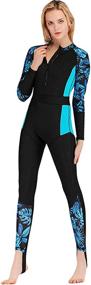 img 4 attached to 🏄 Long Sleeve Women's One-Piece Surf Swim Wet Suit with Rashguard and Sun Protection