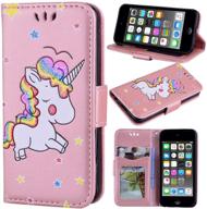 🦄 ranyi ipod touch 7 case: glitter unicorn embossed wallet case for ipod touch 5/6/7 (rose gold) logo