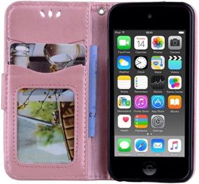 img 1 attached to 🦄 Ranyi iPod Touch 7 Case: Glitter Unicorn Embossed Wallet Case for iPod Touch 5/6/7 (Rose Gold)