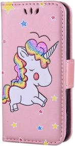 img 3 attached to 🦄 Ranyi iPod Touch 7 Case: Glitter Unicorn Embossed Wallet Case for iPod Touch 5/6/7 (Rose Gold)