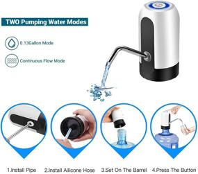 img 2 attached to Convenient Electric Water Bottle Pump for 5 Gallon Jugs - Portable, Wireless, and Battery-Operated Dispenser for Home, Kitchen, Office, and Camping