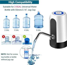 img 1 attached to Convenient Electric Water Bottle Pump for 5 Gallon Jugs - Portable, Wireless, and Battery-Operated Dispenser for Home, Kitchen, Office, and Camping