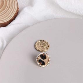 img 1 attached to 🐆 Everyday Leopard Print Stud Earring - Brown and Black Animal Print Cheetah Jewelry Earrings for Stylish Women