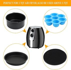 img 3 attached to 🍽️ 8 Inch XL Air Fryer Accessories, Compatible for COSORI, Gowise, Philips, Cozyna 5.2QT-5.8QT, Nonstick Coating, BPA Free (Set of 4)