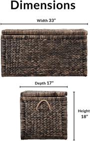 img 3 attached to Rustic Wicker Brown Farmhouse Trunk by ClickDecor