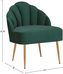 img 1 attached to 💺 Rivet Sheena Glam Tufted Velvet Shell Chair, 23.5" Wide, Emerald - Exclusive from Amazon Brand