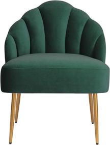 img 3 attached to 💺 Rivet Sheena Glam Tufted Velvet Shell Chair, 23.5" Wide, Emerald - Exclusive from Amazon Brand