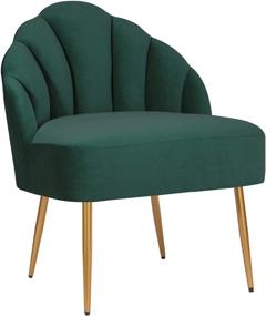 img 4 attached to 💺 Rivet Sheena Glam Tufted Velvet Shell Chair, 23.5" Wide, Emerald - Exclusive from Amazon Brand