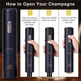 img 2 attached to 🍷 CHEER MODA Electric Wine Opener Corkscrew - Easy Bottle Opening with Foil Cutter, Cordless & Battery Powered (Black) - Best Wine Lover's Gift Idea!