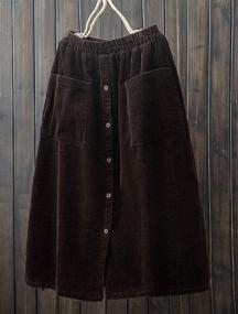 img 3 attached to 👗 LaovanIn Women's Corduroy Elastic Coffee Skirt - Fashionable Women's Clothing