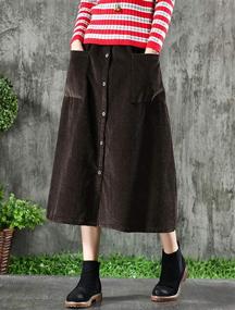 img 1 attached to 👗 LaovanIn Women's Corduroy Elastic Coffee Skirt - Fashionable Women's Clothing