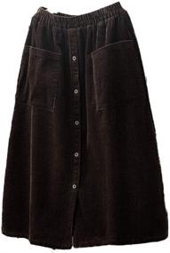 img 4 attached to 👗 LaovanIn Women's Corduroy Elastic Coffee Skirt - Fashionable Women's Clothing