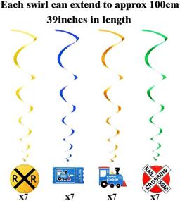 img 2 attached to 🚂 Train Theme Hanging Decorations - 28-Piece Steam Train Party Swirls | Railroad Train Crossing Hangings | Ideal for Train Theme Birthday and Baby Shower Party Supplies