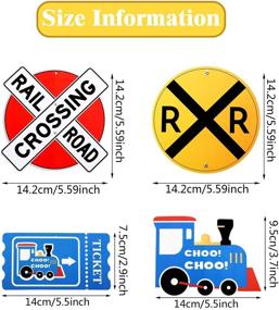 img 1 attached to 🚂 Train Theme Hanging Decorations - 28-Piece Steam Train Party Swirls | Railroad Train Crossing Hangings | Ideal for Train Theme Birthday and Baby Shower Party Supplies
