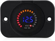 💧 enhanced waterwich 12v dc waterproof voltmeter: led digital display for marine car motorcycle, truck, boat, rv battery testing logo