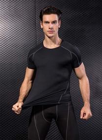 img 1 attached to 👕 Pack of 1 or 3 Men's Cool Dry Compression Short Sleeve Sports Baselayer T-Shirts Tops - Enhanced SEO