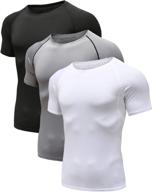 👕 pack of 1 or 3 men's cool dry compression short sleeve sports baselayer t-shirts tops - enhanced seo логотип