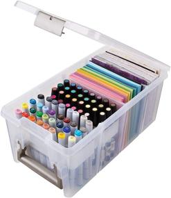 img 1 attached to 🎨 ArtBin 6934AB Satchel with Marker Tray, Clear Plastic Storage Case - Art & Craft Organizer (Semi)