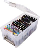 🎨 artbin 6934ab satchel with marker tray, clear plastic storage case - art & craft organizer (semi) logo