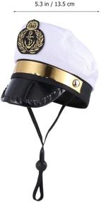 img 3 attached to 🐶 Amosfun Pet Sailor Captain Hat - White Sea Captain Hat for Dogs, Cats, and Puppies - Halloween Cosplay Costume Accessory (5.3 Inch)