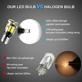 img 2 attached to 💡 Bright 194 LED Car Bulb T10 168 2825 W5W - 6500K White [10pcs/pack]