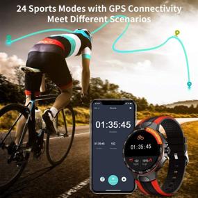 img 2 attached to 🌊 Waterproof Smartwatch Fitness Tracker with Heart Rate, Step Counter, Sleep Monitor, Message, Touch Screen, 24 Sports Modes - Compatible for iPhone and Android Phones - for Women and Men