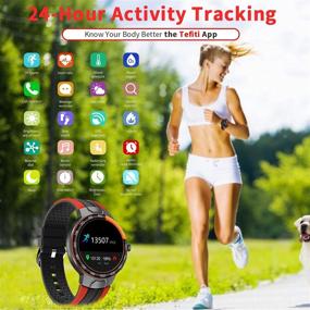 img 3 attached to 🌊 Waterproof Smartwatch Fitness Tracker with Heart Rate, Step Counter, Sleep Monitor, Message, Touch Screen, 24 Sports Modes - Compatible for iPhone and Android Phones - for Women and Men