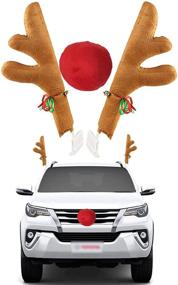 img 2 attached to FEIJI Car Reindeer Antlers Nose Exterior Accessories