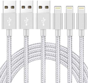 img 4 attached to 💨 Ximytec MFi-Certified iPhone Charger Cable 10ft 3-Pack - Nylon Braided USB Charging Cord for iPhone 12/11/XS/XR/X/8/7/6/5/iPad - SilverGray, High Speed