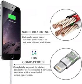 img 2 attached to 💨 Ximytec MFi-Certified iPhone Charger Cable 10ft 3-Pack - Nylon Braided USB Charging Cord for iPhone 12/11/XS/XR/X/8/7/6/5/iPad - SilverGray, High Speed