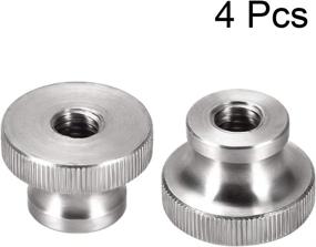 img 2 attached to Uxcell Knurled Thumb Nuts Stainless Hardware and Nails, Screws & Fasteners