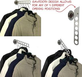 img 2 attached to 👗 Maximize Wardrobe Space with Our Heavy Duty Multi Position Clothes Hanger Rack - Wall Mount Garment Holder for Laundry Room, Closets, & Storage Rooms - Polished Chrome