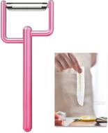 unstoppable ultra sharp stainless steel blade potato peeler for kitchen – pink logo