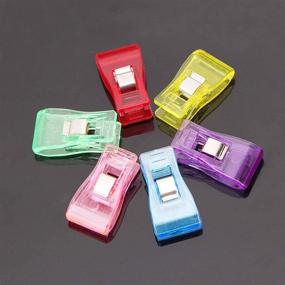 img 3 attached to 🧵 100PCS Mixed 7 Colors Retail Quilting Blinding Clip: PVC Plastic Medium Clips for Patchwork Sewing, DIY Crafts