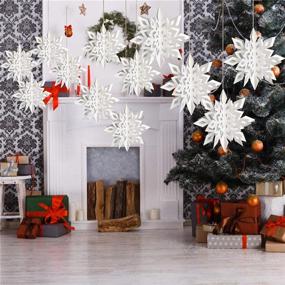 img 4 attached to Eshylala Snowflake Glittery Christmas Decoration