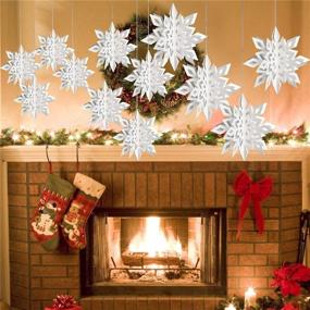 img 1 attached to Eshylala Snowflake Glittery Christmas Decoration