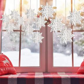 img 2 attached to Eshylala Snowflake Glittery Christmas Decoration