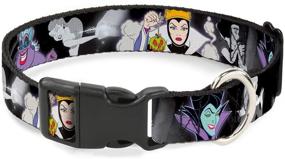 img 3 attached to 🐶 Buckle-Down Plastic Clip Dog Collar: Hexing Princess Scenes in Black & White - Adjustable Sizes for Small, Medium & Large Dogs