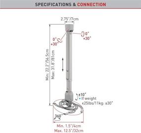 img 2 attached to 📽️ Barkan 4 Ceiling Mount Projector - Silver, Up to 44 lbs, Telescopic Adjustment, 3D Tilt Mechanism, Self Assembly, Device Mounting