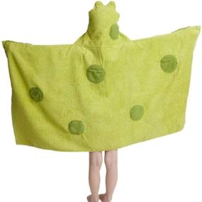 img 1 attached to Green Frog Jumping Beans Hooded Bath Towel