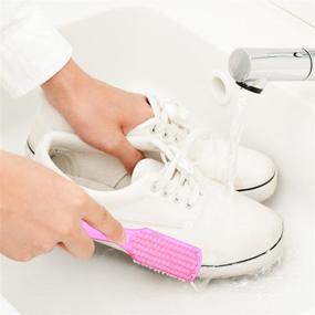 img 2 attached to 🧽 Efficient WOIWO Hand Scrubbing Cleaning Brush: Crystal Color Clothes Shoes Brushes (Pack of 6)