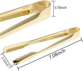 img 1 attached to 🍴 Elegant 7 Inch Gold-Plated Ice Tongs for Kitchen, Bar, and Restaurant - Premium 304 Stainless Steel Serving Tongs