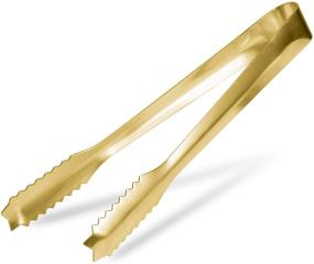 img 4 attached to 🍴 Elegant 7 Inch Gold-Plated Ice Tongs for Kitchen, Bar, and Restaurant - Premium 304 Stainless Steel Serving Tongs