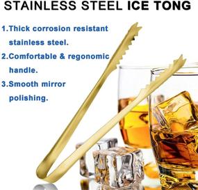 img 3 attached to 🍴 Elegant 7 Inch Gold-Plated Ice Tongs for Kitchen, Bar, and Restaurant - Premium 304 Stainless Steel Serving Tongs