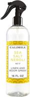 caldrea sea salt neroli linen and room spray - 16oz: freshen up your space with aromatic bliss logo
