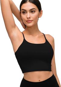 img 2 attached to Ruzixt Women's Padded Sports Bra: Longline Camisole 🏋️ Crop Tank Tops for Seamless Workout, Fitness, and Yoga