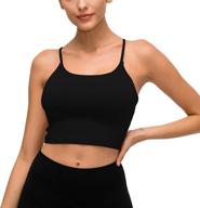 ruzixt women's padded sports bra: longline camisole 🏋️ crop tank tops for seamless workout, fitness, and yoga логотип